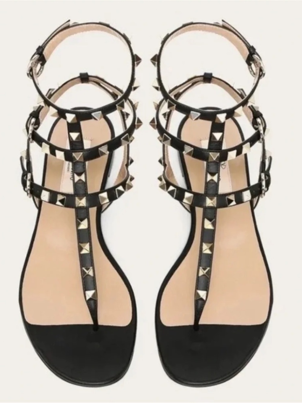 Valentino Garavani Rockstud leather sandals Size 39 Black in Box